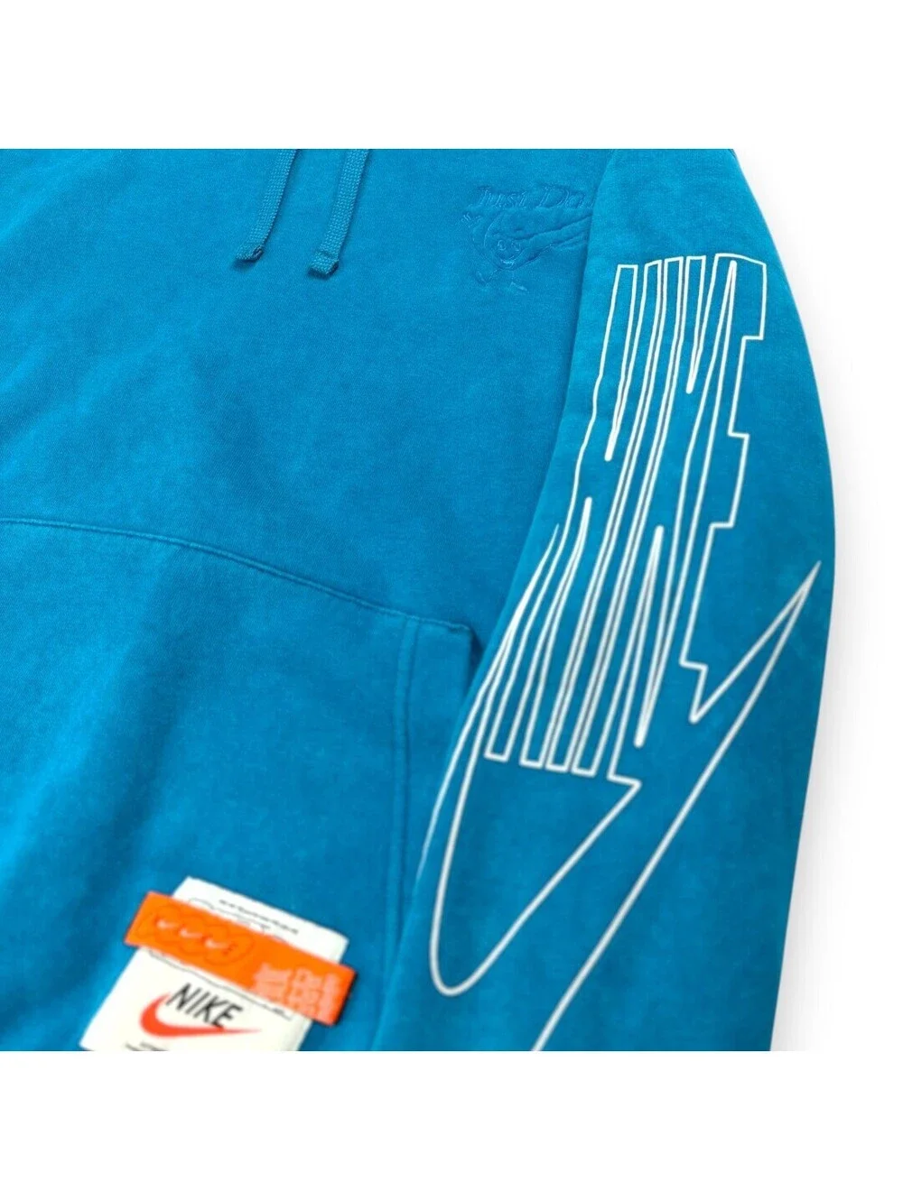 Hoodie Mens Small Blue Washed Pullover Sweatshirt Casual Streetwear Nike